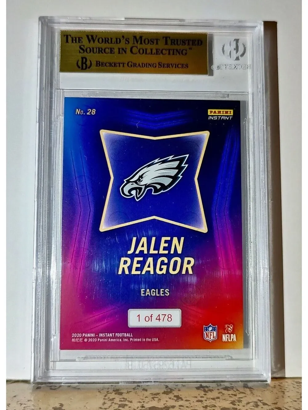 Jalen Reagor 2020 Panini NFL #28 Draft Night Rookie 1 of 478 BGS 9.5 Gem Eagles